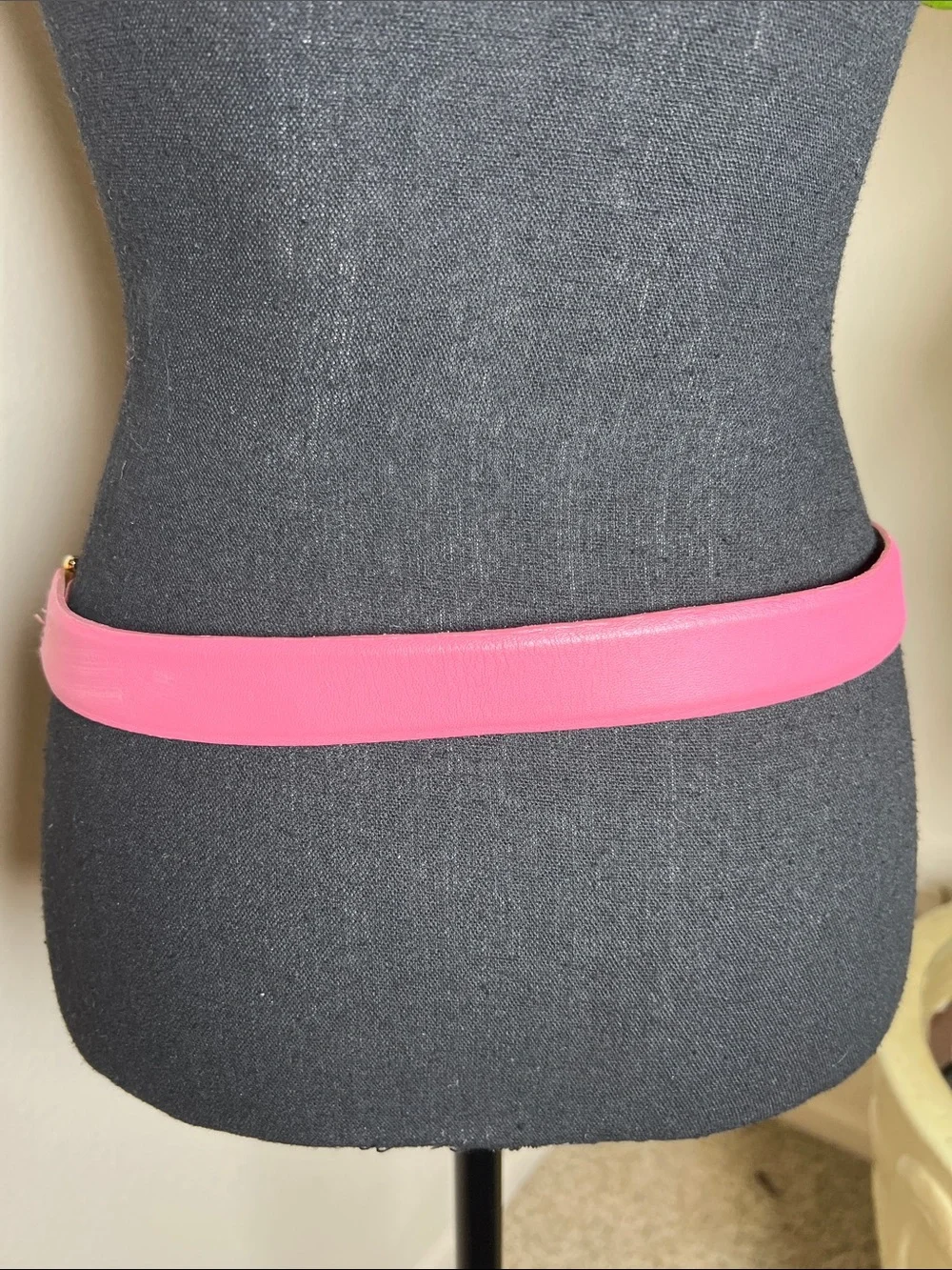 ESCADA Worth Women’s Vintage Barbie Pink Equestrian Leather Belt Size Medium